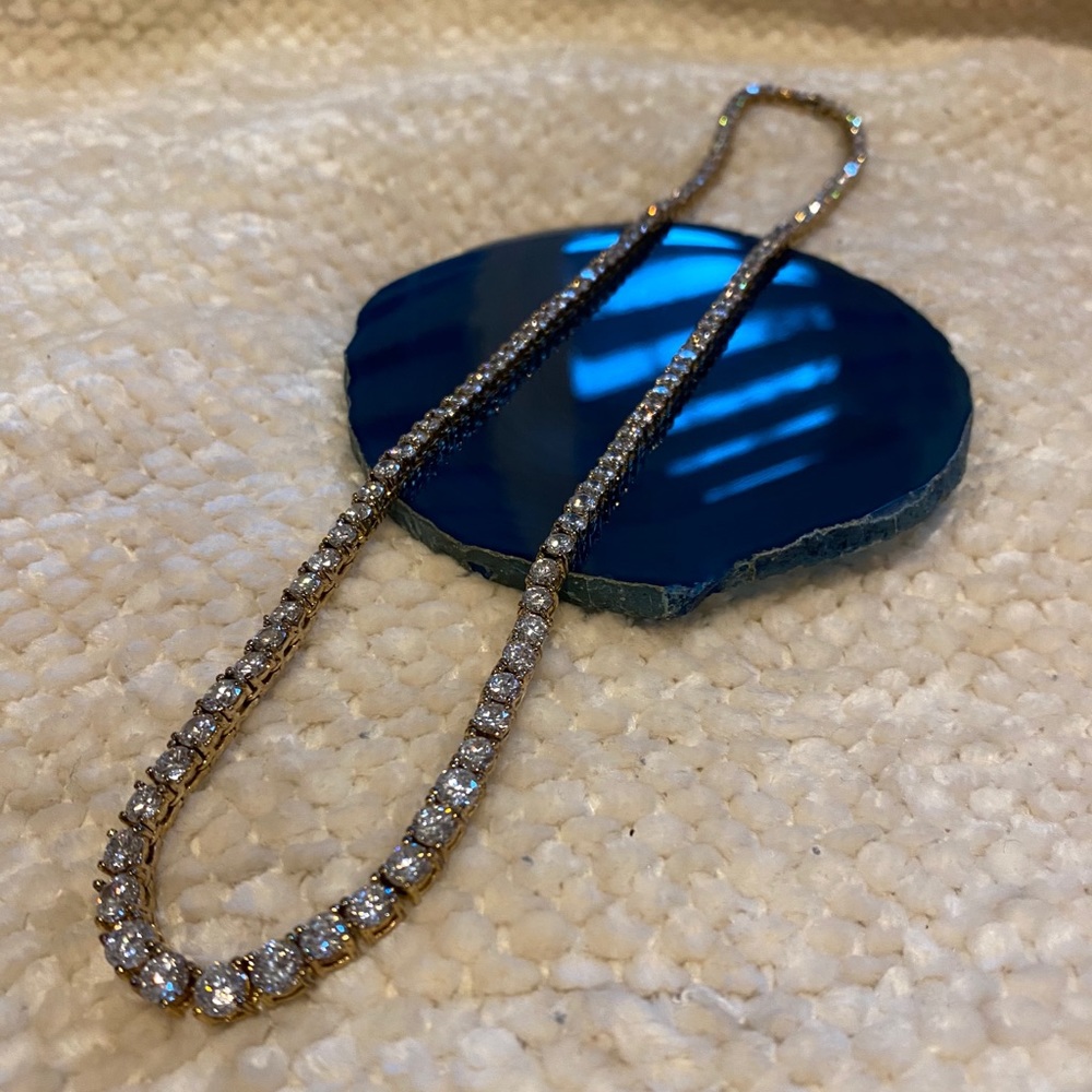 Solid Crystal And 925 Sterling Silver Necklace - image 1